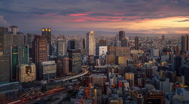 Osaka HD Cityscape Wallpaper 1080x1920 Resolution