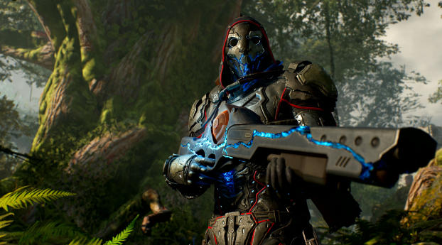 Outriders Cyborg Sniper Wallpaper 1600x600 Resolution