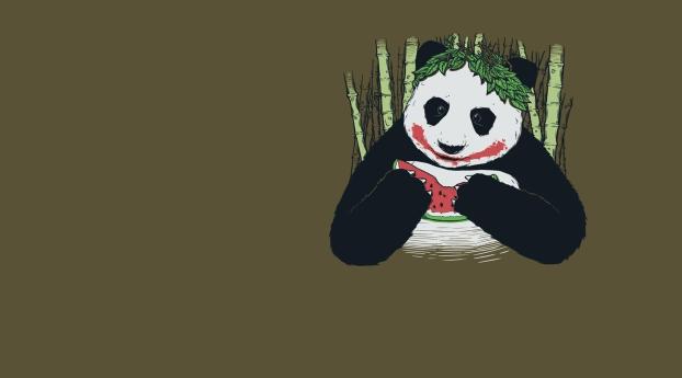 panda, joker, disguise Wallpaper 1360x768 Resolution