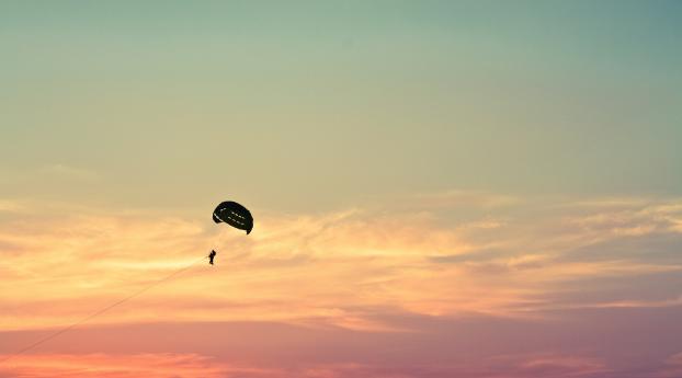 parasailing, paragliding, flying Wallpaper 2560x1024 Resolution