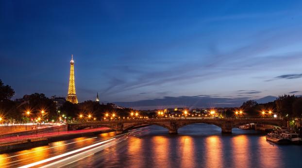 paris, bridge, river Wallpaper 1400x900 Resolution
