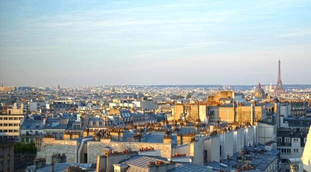 paris, eiffel tower, panorama Wallpaper 2048x2048 Resolution