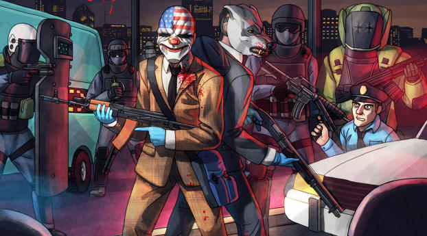 Payday 2 Dallas And Wolf Wallpaper 1080x2248 Resolution