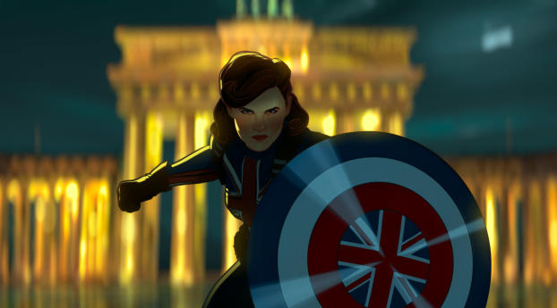 Peggy Carter as Captain America Wallpaper 1440x3200 Resolution