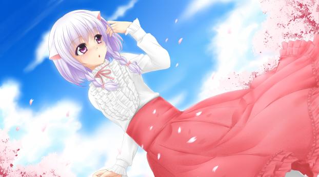 petals on the wind, girl, wind Wallpaper 1280x720 Resolution