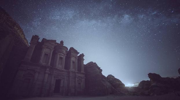 Petra at Night Wallpaper 480x854 Resolution