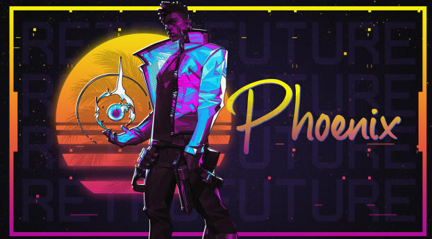 Phoenix Valorant Neon Art Wallpaper 1080x2232 Resolution