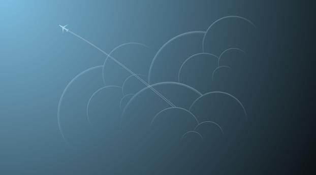picture, plane, clouds Wallpaper 2480x900 Resolution