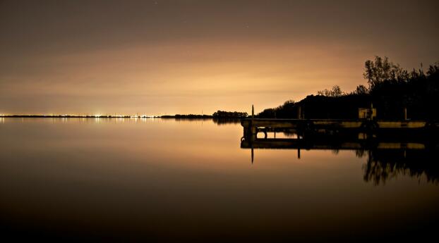 Pier HD Photography at Night Wallpaper 1080x2300 Resolution