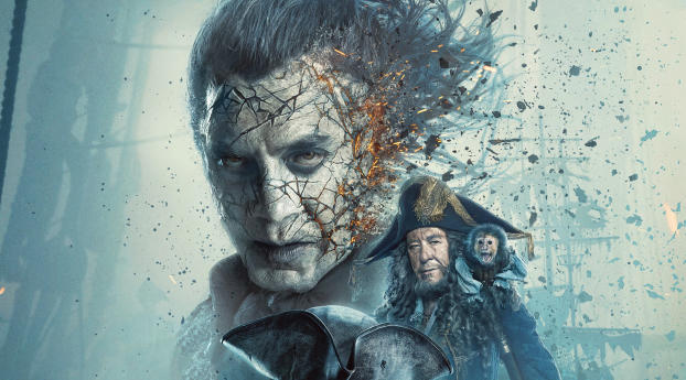 Pirates of the Caribbean: Dead Men Tell No Tales Movie Poster Wallpaper 1242x268 Resolution