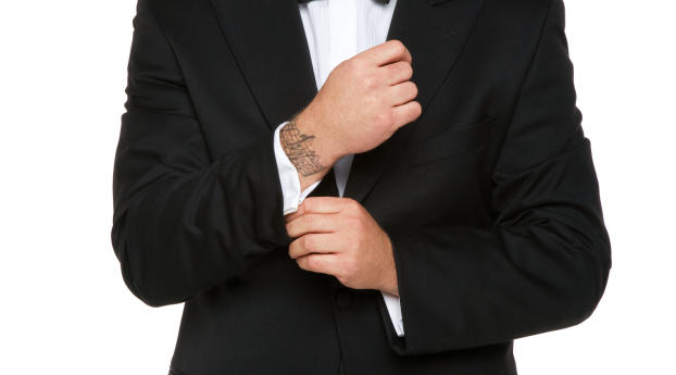 Pitbull In Suit Photos Wallpaper 240x320 Resolution
