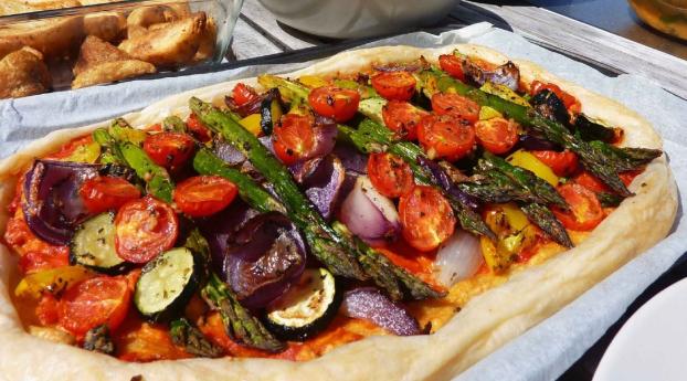 pizza, vegetables, food Wallpaper 480x800 Resolution