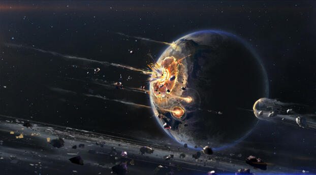 Planet Explosion HD Space Wallpaper