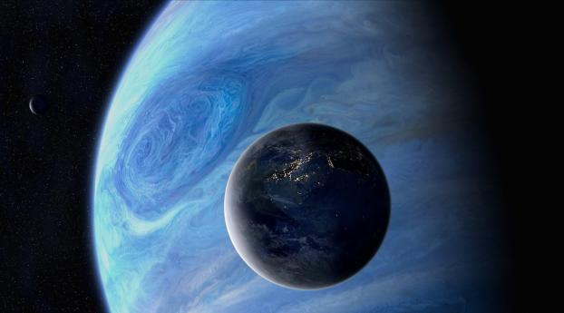 planets, space, stars Wallpaper 640x240 Resolution