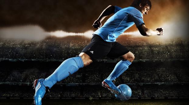 player, football boots, ball Wallpaper 640x480 Resolution