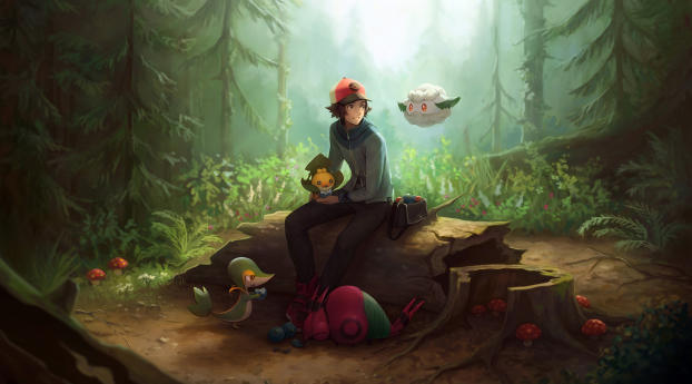 Pokémon HD Cool Art Wallpaper 2560x1024 Resolution