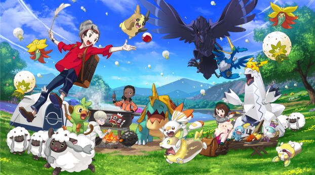 Pokémon Sword and Shield 2023 Wallpaper 1440x450 Resolution