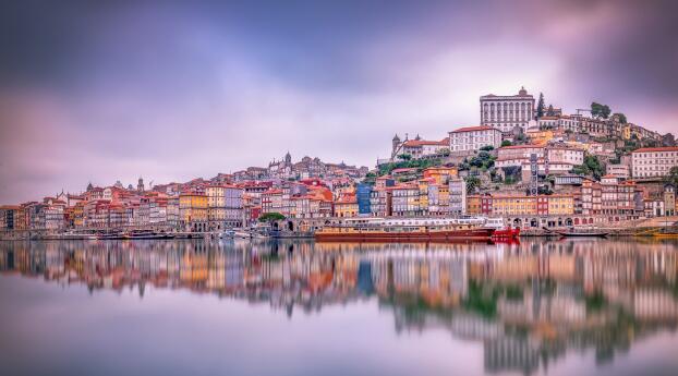Portugal Town HD Wallpaper 1200x400 Resolution