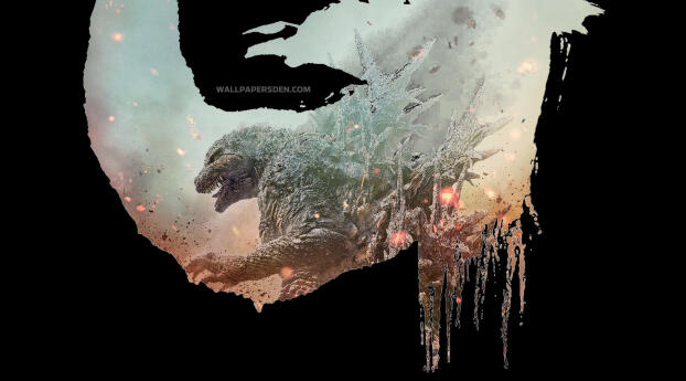 Poster of Godzilla Minus One 2023 Wallpaper 320x480 Resolution