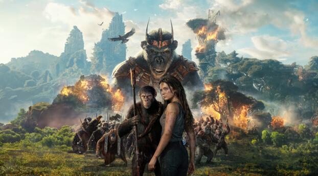 Poster of Kingdom Of The Planet Of The Apes 2024 Movie Wallpaper 1080x2636 Resolution