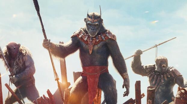 Poster of Kingdom of the Planet of the Apes Wallpaper 3840x1600 Resolution