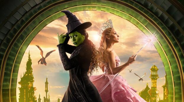 Poster of WICKED New Movie Wallpaper 1242x2688 Resolution