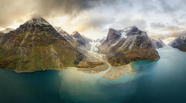 Prince Christian Sound 4K Southern Greenland Wallpaper 3840x1600 Resolution
