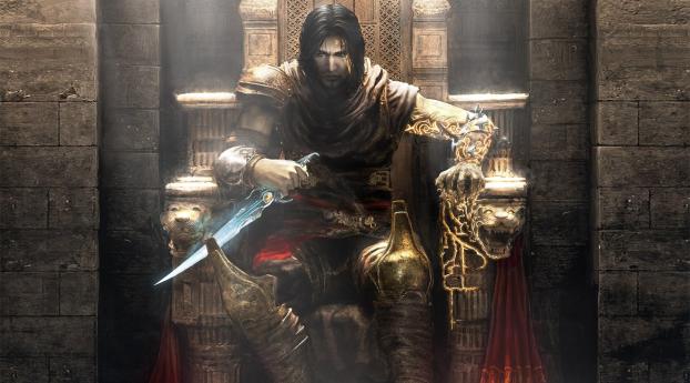 Prince of Persia in Throne with knife Wallpaper 3980x4480 Resolution