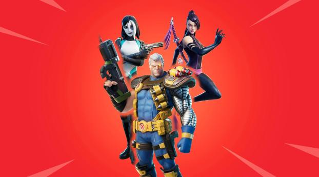Psylocke, Cable and Domino Fortnite Wallpaper 2048x1152 Resolution