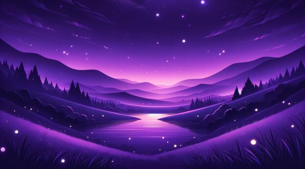 Purple Landscape Twilight HD Dreamscape Wallpaper