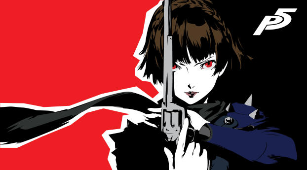 Queen Persona 5 Anime Girl 4K Wallpaper 2560x1024 Resolution