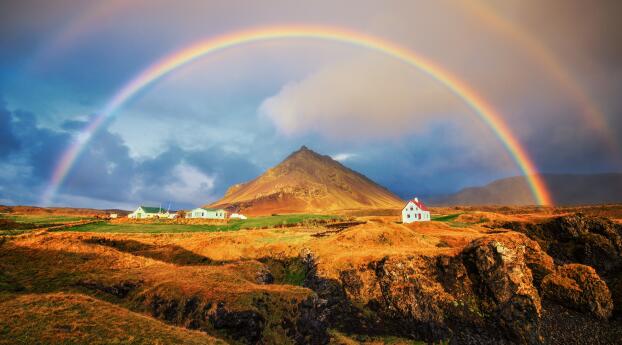 Rainbow 4K Photography Landscape Wallpaper 1440x1440 Resolution