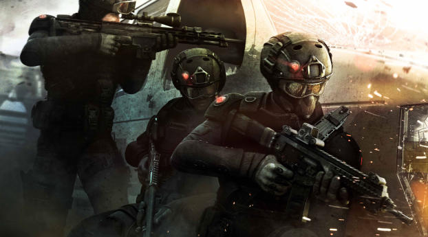 rainbow 6 patriots, soldiers, weapons Wallpaper 480x800 Resolution