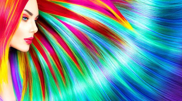 Rainbow Colorful Girl Hairs Wallpaper