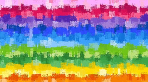 Rainbow Digital Brick Wallpaper 1644x3840 Resolution