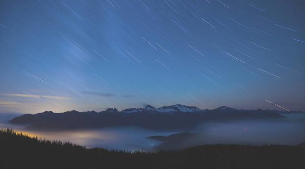Raining Stars In The Mountains Wallpaper 1280x800 Resolution