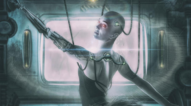 Ralf Dettler As Cyborg Machine Art Wallpaper 2048x2048 Resolution
