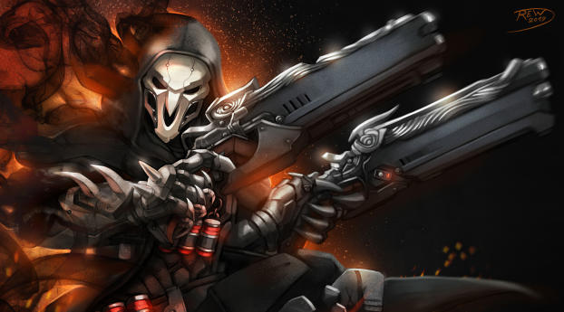 Reaper Overwatch Game Wallpaper 5120x2680 Resolution