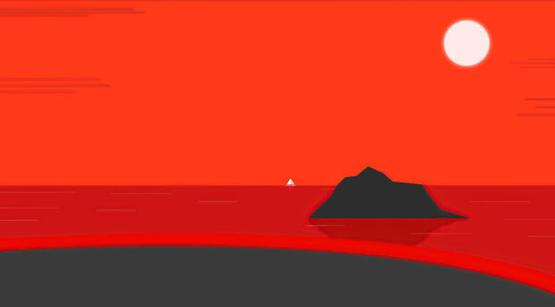 Red Beach Minimal 8k Wallpaper 1080x1920 Resolution