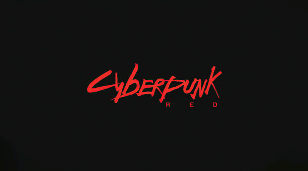 Red Cyberpunk Logo Wallpaper 1920x1080 Resolution