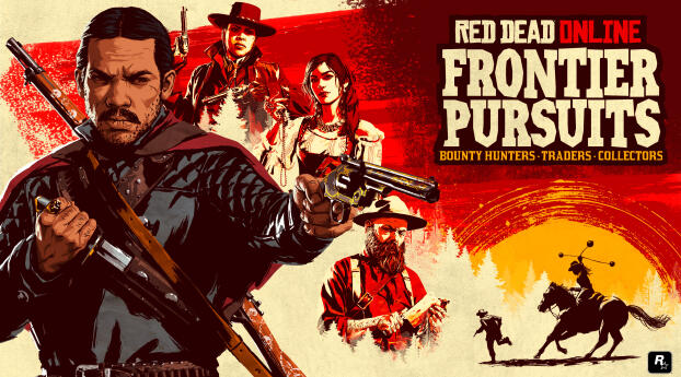 Red Dead Online Frontier Persuits Wallpaper 1360x768 Resolution