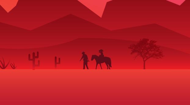 Red Dead Redemption 2 Minimal Game 19 Wallpaper 2560x1080 Resolution