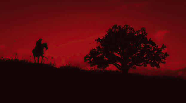 Red Dead Redemption 2 Minimal Gaming Wallpaper 1080x2244 Resolution