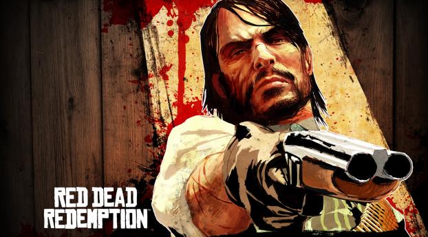 red dead redemption game, gun, look Wallpaper 2160x3840 Resolution