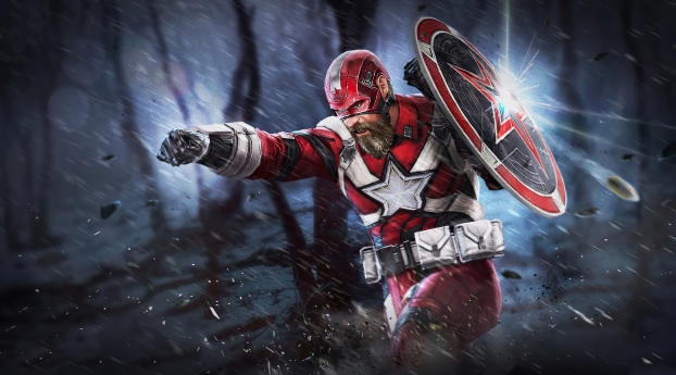 Red Guardian Marvel Future Fight Wallpaper 2000x3000 Resolution