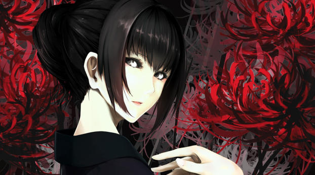 red licorice, girl, anime Wallpaper 1125x2436 Resolution