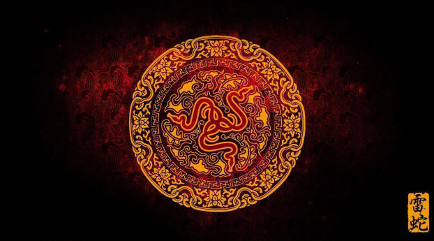 Red Razer Ancient Logo Wallpaper 640x960 Resolution