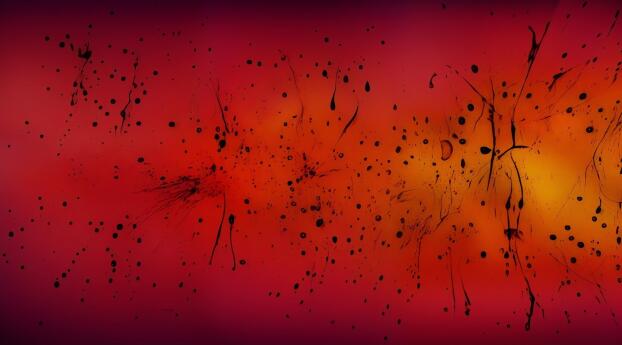Red with Black Splatters Wallpaper 320x568 Resolution