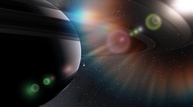 rendering, space, planets Wallpaper 1360x768 Resolution