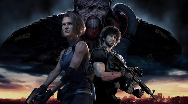 Resident Evil 3 Remake Characters Wallpaper 3840x1200 Resolution